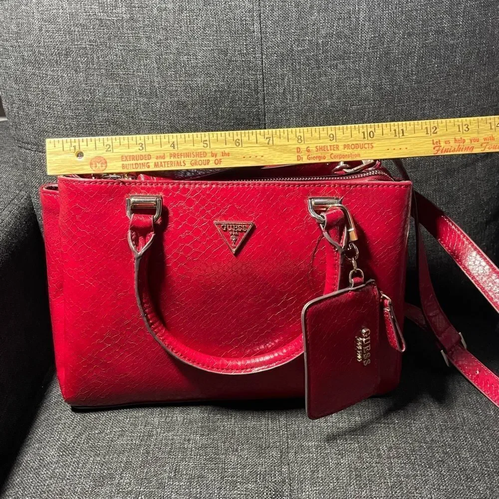 Red Guess Python Moonlight Handbag - Picture 7 of 7